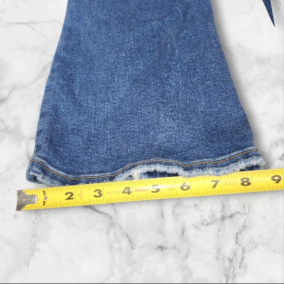 Wide Leg Flare Jeans in Blue - Picture 7 of 8